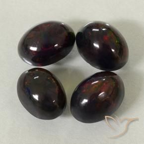 Pedras preciosas de Opala negra Multicolorido natural de 2.49 ct, oval, Translúcido