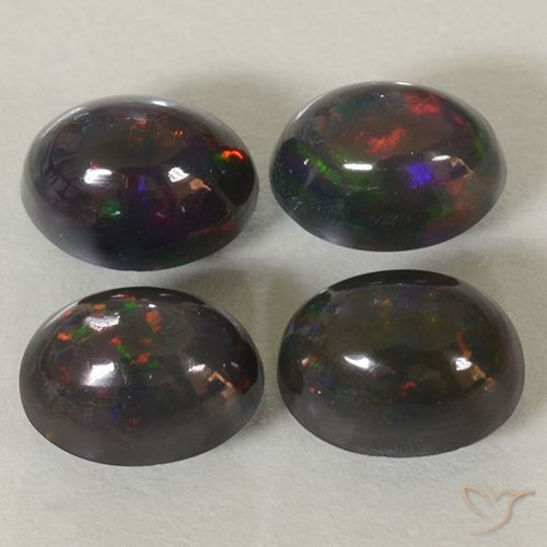 2.79ctw Natural Multicolorido Opala negra, oval, Opaco