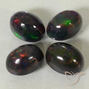 Pedras preciosas de Opala negra Multicolorido natural de 2.79 ct, oval, Opaco