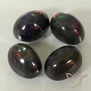 Pedras preciosas de Opala negra Multicolorido natural de 2.79 ct, oval, Opaco