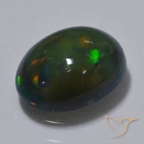 Opala negra Multicolorido Natural 0.79ct, oval, Translúcido