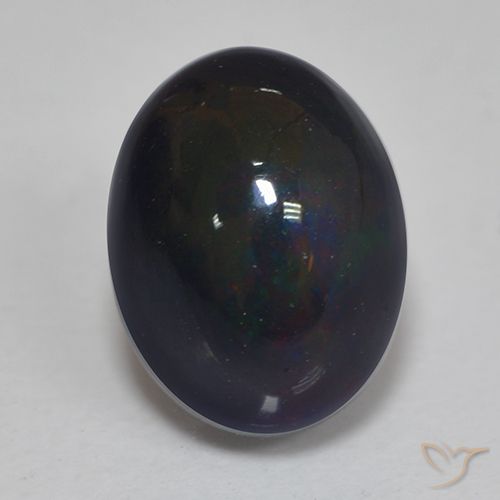 1.25ct Natural Multicolorido Opala negra, oval, Translúcido