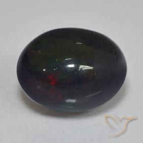 Opala negra Multicolorido Natural 1.25ct, oval, Translúcido