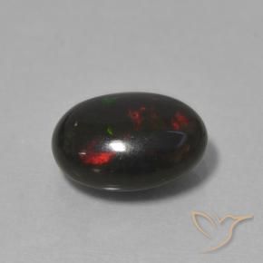 Opala negra Multicolorido Natural 0.99ct, oval, Opaco