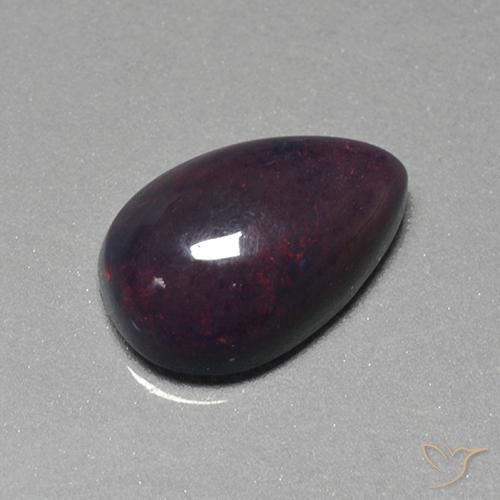 1.28ct Natural Multicolorido Opala negra, Formato de pêra, Opaco