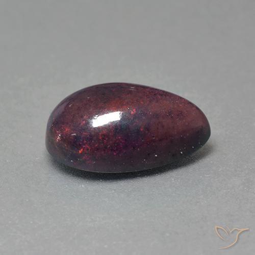 Opala negra Multicolorido Natural 1.28ct, Formato de pêra, Opaco