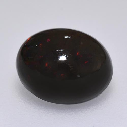 Opala negra multicolorido natural 1,49ct, corte oval, opaco