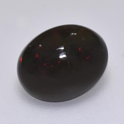 Opala negra multicolorido natural 1,49ct, corte oval, opaco