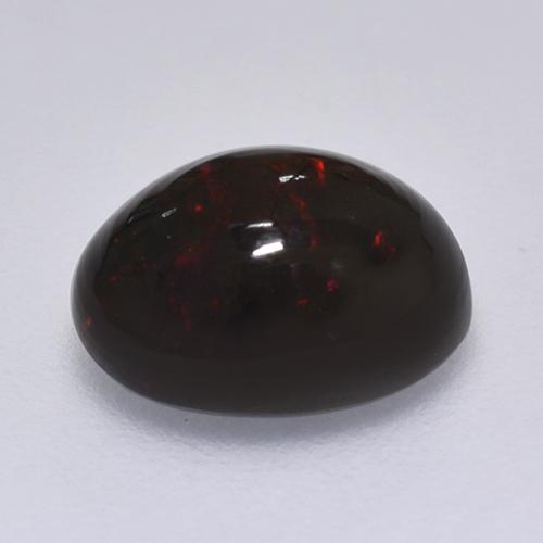 Opala negra multicolorido natural 1,49ct, corte oval, opaco
