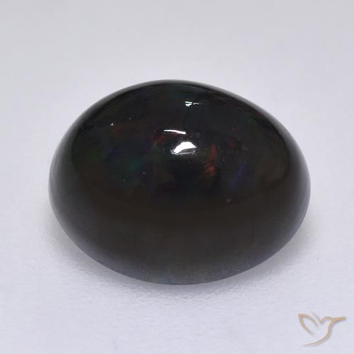 1.44ct Natural Multicolorido Opala negra, oval, Opaco
