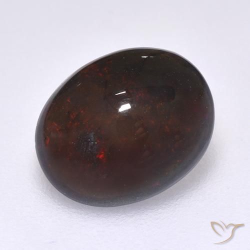 1.14ct Natural Multicolorido Opala negra, oval, Translúcido