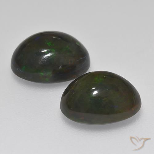 Pedras preciosas de Opala negra Multicolorido natural de 2.72 ct, oval, Translúcido