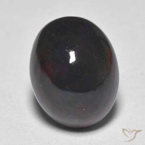 1.38ct Natural Multicolorido Opala negra, oval, Translúcido