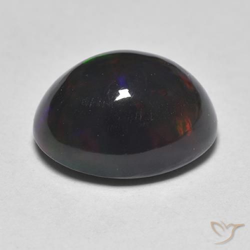 Opala negra Multicolorido Natural 1.38ct, oval, Translúcido
