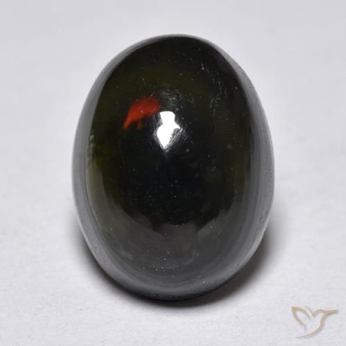 1.25ct Natural Multicolorido Opala negra, oval, Translúcido
