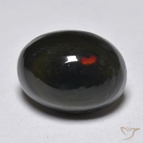 Opala negra Multicolorido Natural 1.25ct, oval, Translúcido