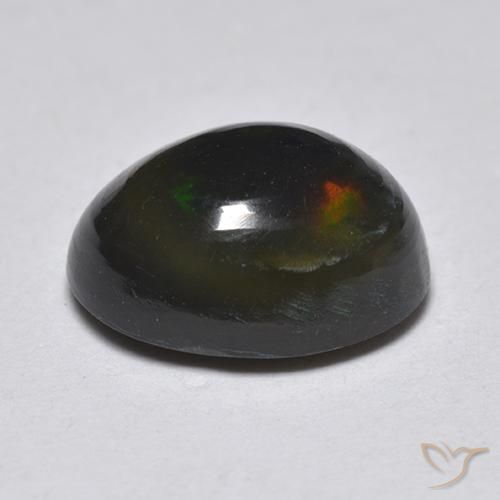 Opala negra Multicolorido Natural 1.25ct, oval, Translúcido