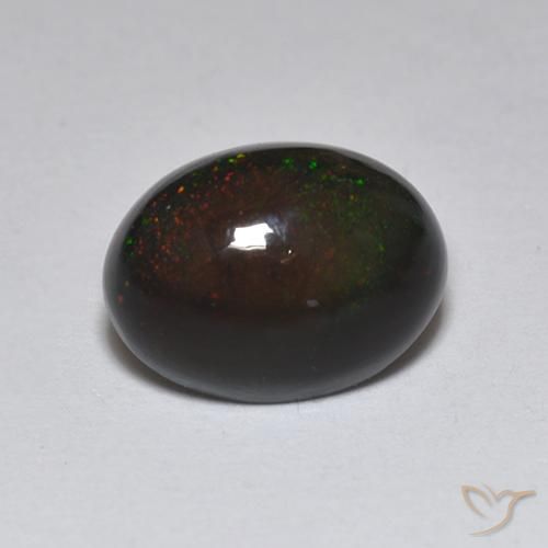 1.23ct Natural Multicolorido Opala negra, oval, Translúcido
