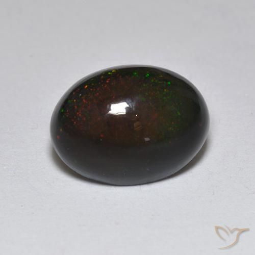 Opala negra Multicolorido Natural 1.23ct, oval, Translúcido
