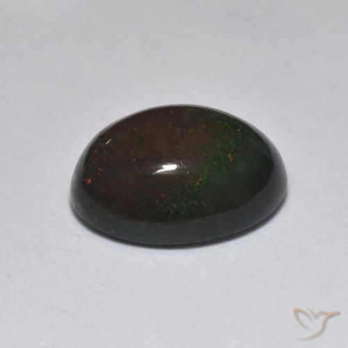 Opala negra Multicolorido Natural 1.23ct, oval, Translúcido