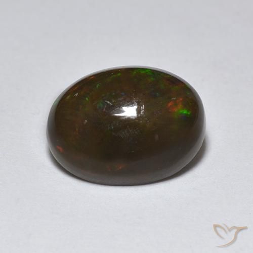 1.27ct Natural Multicolorido Opala negra, oval, Translúcido