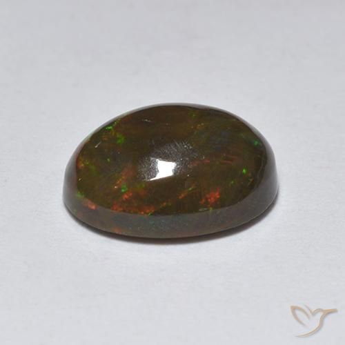 Opala negra Multicolorido Natural 1.27ct, oval, Translúcido