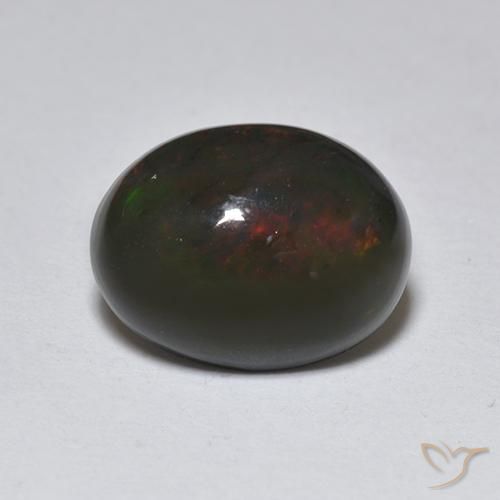 1.25ct Natural Multicolorido Opala negra, oval, Translúcido