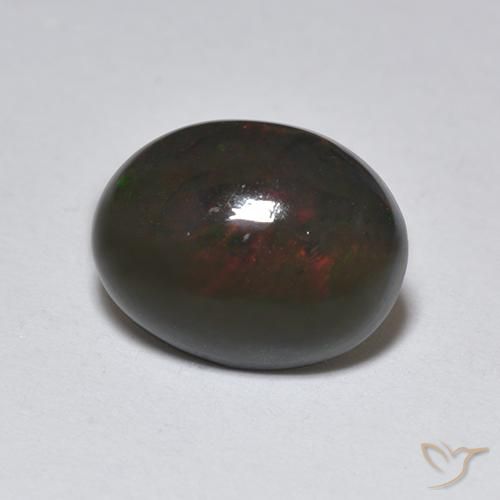 Opala negra Multicolorido Natural 1.25ct, oval, Translúcido