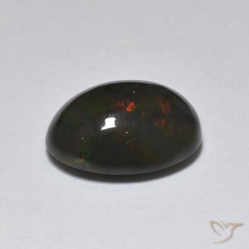 Opala negra Multicolorido Natural 1.25ct, oval, Translúcido