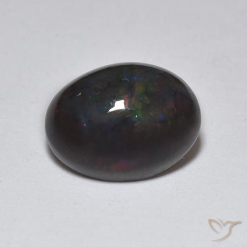 1.22ct Natural Multicolorido Opala negra, oval, Translúcido