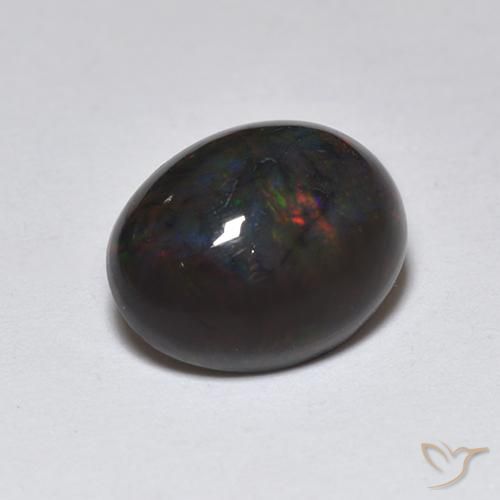 Opala negra Multicolorido Natural 1.22ct, oval, Translúcido