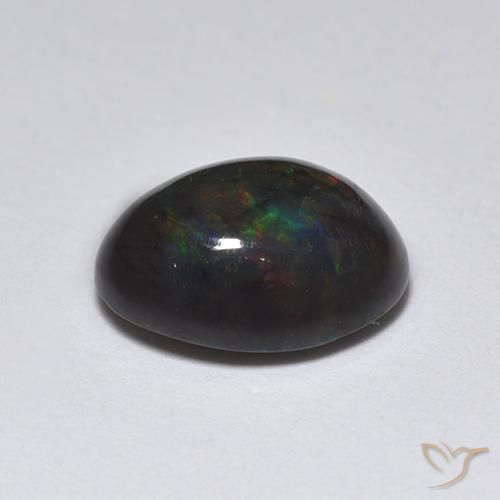 Opala negra Multicolorido Natural 1.22ct, oval, Translúcido