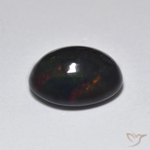 Opala negra Multicolorido Natural 1.29ct, oval, Translúcido