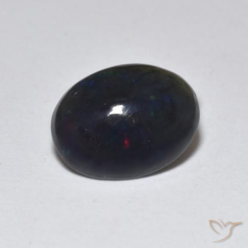 0.74ct Natural Multicolorido Opala negra, oval, Translúcido