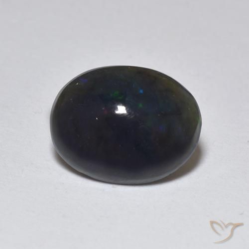 Opala negra Multicolorido Natural 0.74ct, oval, Translúcido
