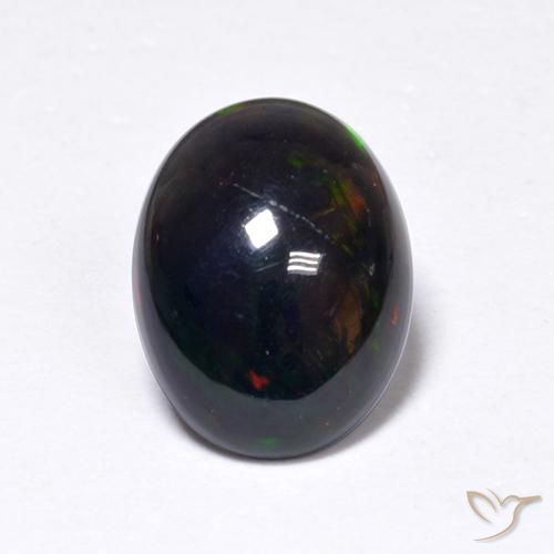 0.91ct Natural Multicolorido Opala negra, oval, Translúcido
