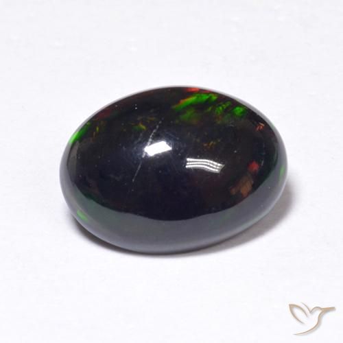 Opala negra Multicolorido Natural 0.91ct, oval, Translúcido