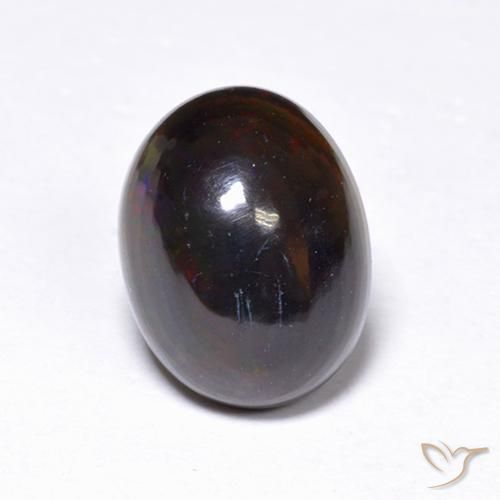 1.09ct Natural Multicolorido Opala negra, oval, Translúcido