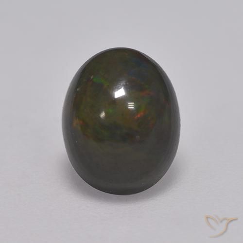 1.33ct Natural Multicolorido Opala negra, oval, Opaco