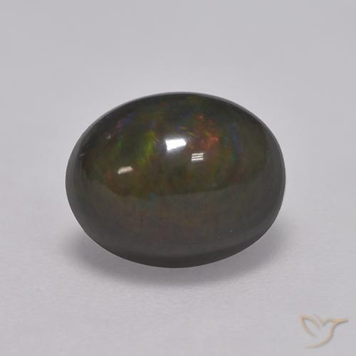 Opala negra Multicolorido Natural 1.33ct, oval, Opaco
