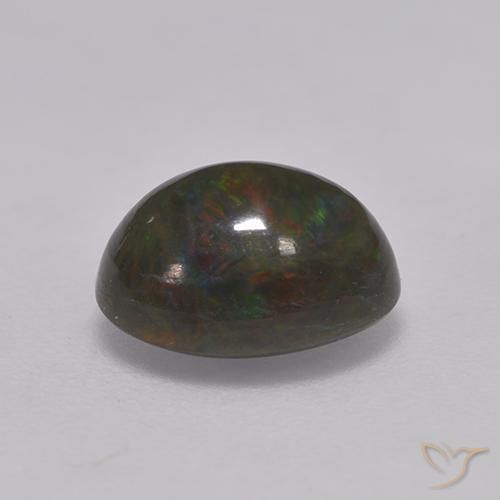 Opala negra Multicolorido Natural 1.33ct, oval, Opaco