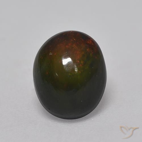 1.37ct Natural Multicolorido Opala negra, oval, Opaco