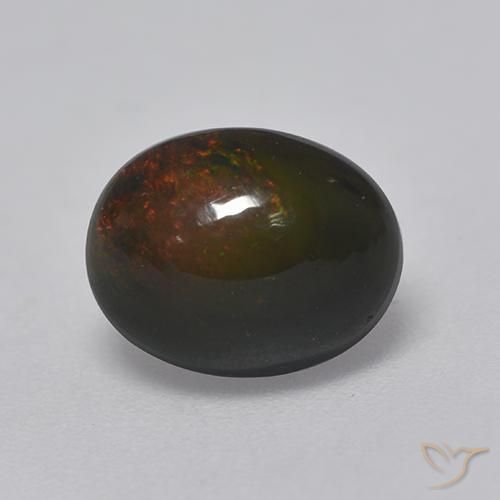 Opala negra Multicolorido Natural 1.37ct, oval, Opaco