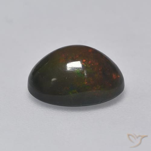 Opala negra Multicolorido Natural 1.37ct, oval, Opaco