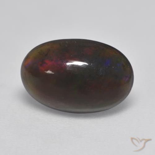 1.32ct Natural Multicolorido Opala negra, oval, Translúcido