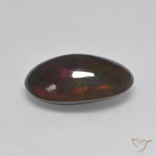 Opala negra Multicolorido Natural 1.32ct, oval, Translúcido