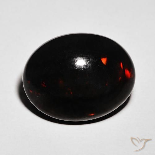 6.46ct Natural Multicolorido Opala negra, oval, Opaco