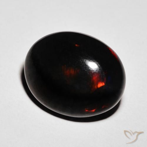 Opala negra Multicolorido Natural 6.46ct, oval, Opaco