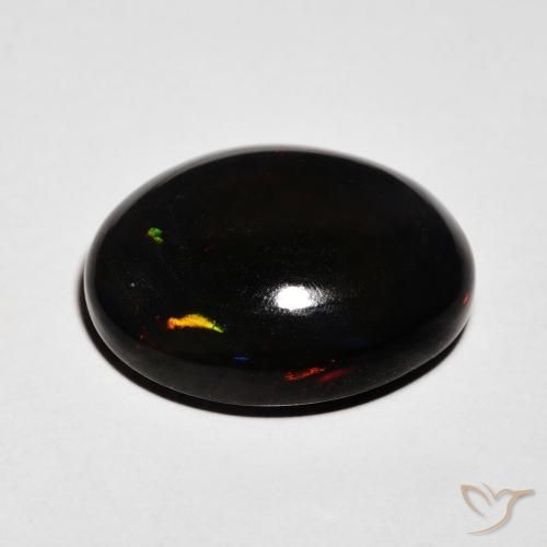 Opala negra Multicolorido Natural 6.46ct, oval, Opaco