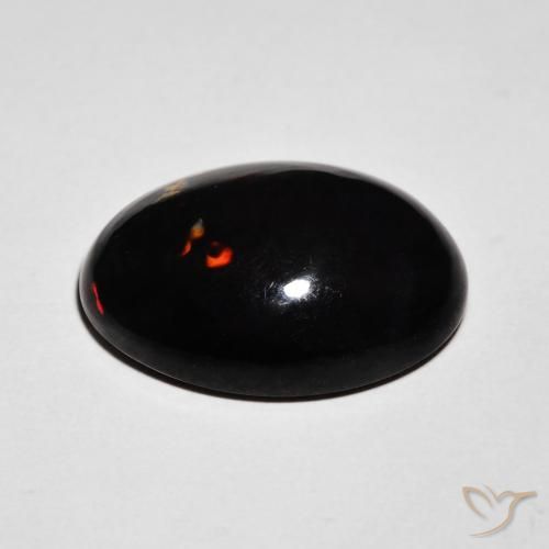 Opala negra Multicolorido Natural 6.06ct, oval, Opaco